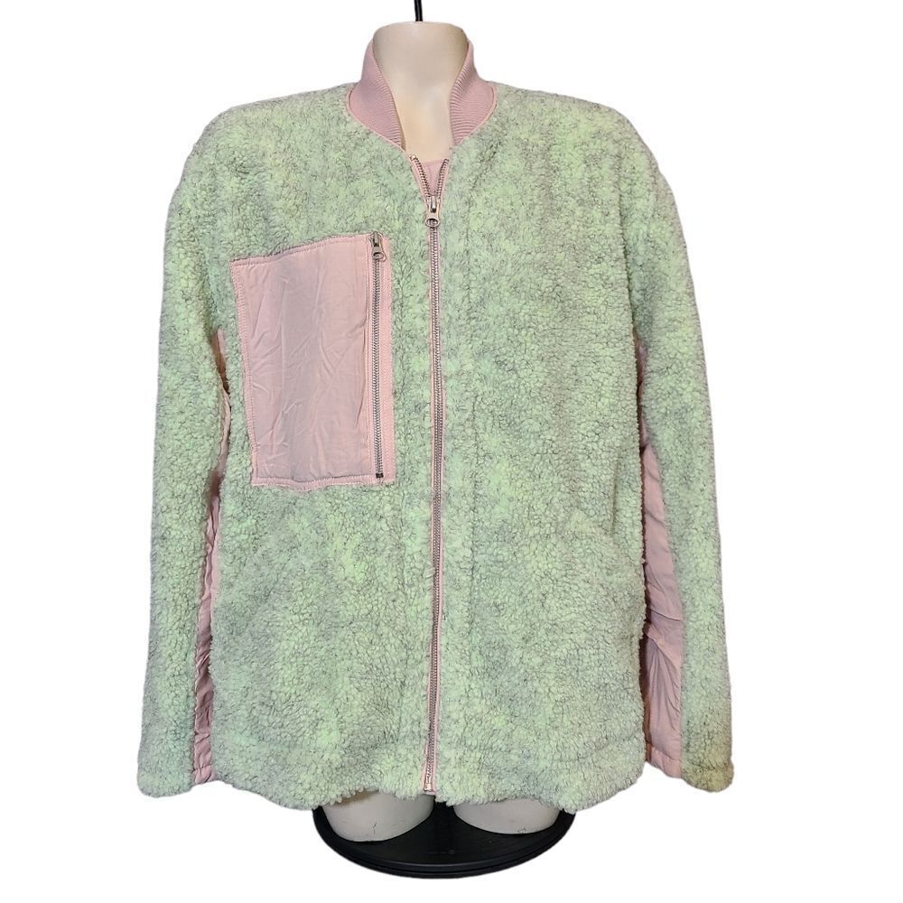 Free People We The Free Mint/Pink Rivington Jacket Size Medium